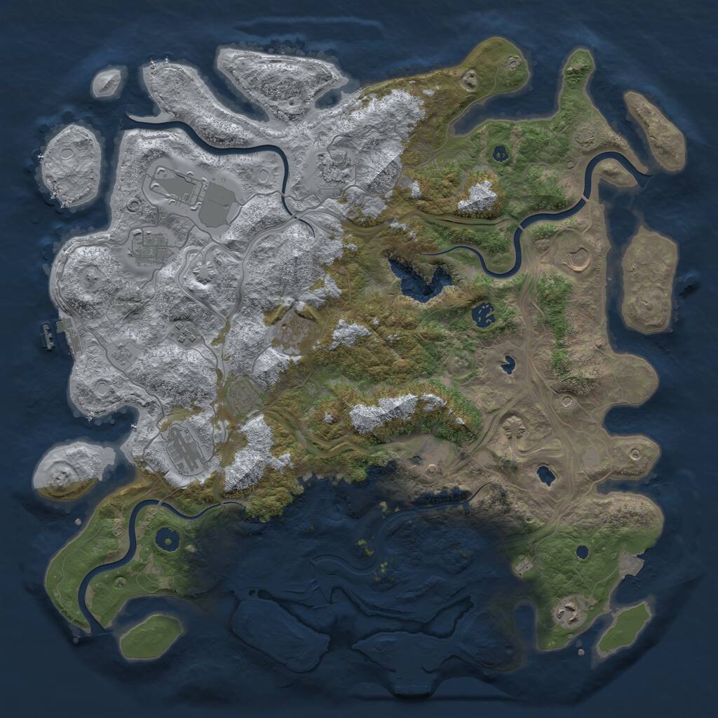 Rust Map: Procedural Map, Size: 4500, Seed: 562565265, 17 Monuments
