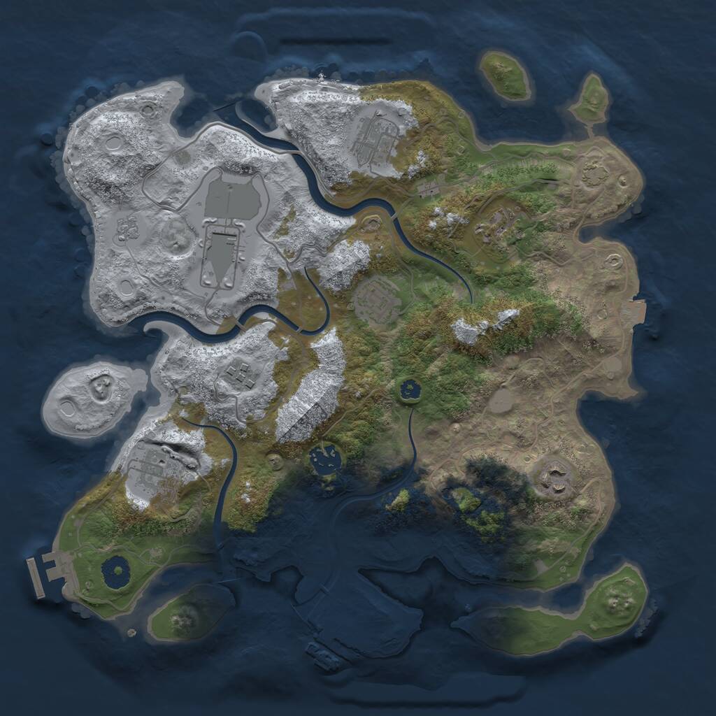 Rust Map: Procedural Map, Size: 3500, Seed: 562565265, 14 Monuments