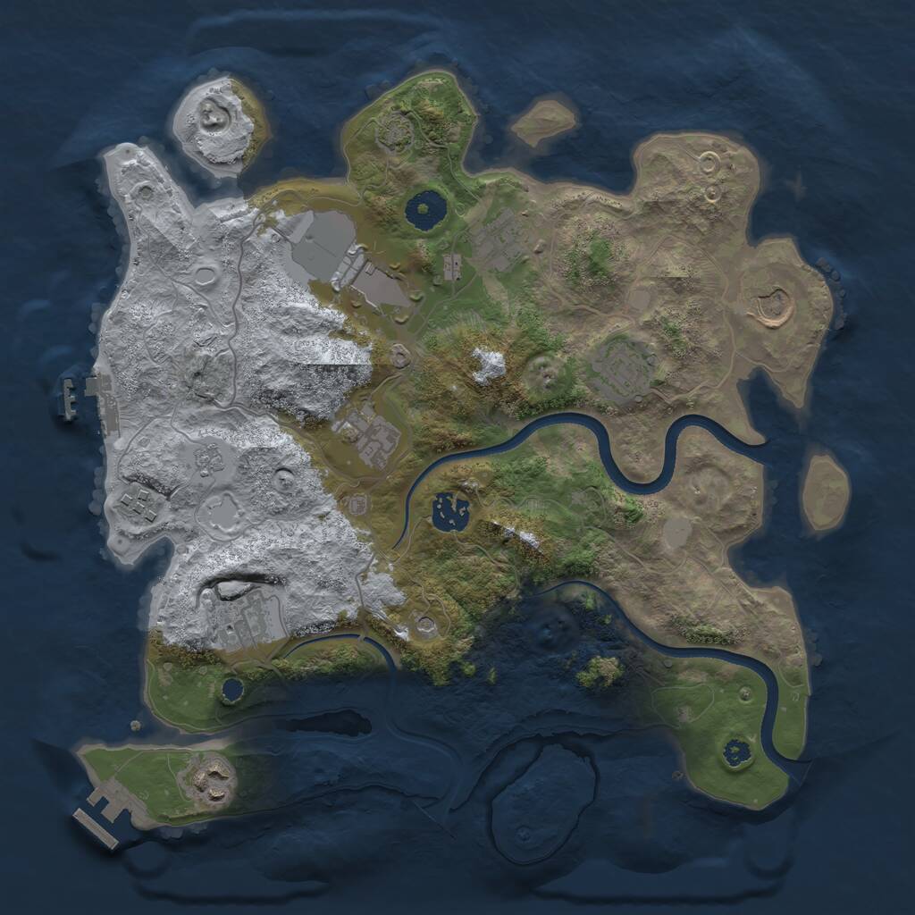 Rust Map: Procedural Map, Size: 3500, Seed: 191077509, 15 Monuments