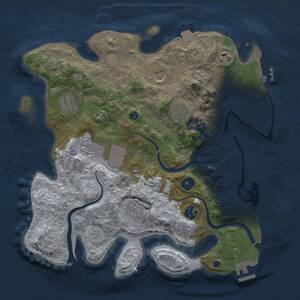 Thumbnail Rust Map: Procedural Map, Size: 3500, Seed: 381733406, 14 Monuments