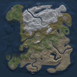 Thumbnail Rust Map: Procedural Map, Size: 4300, Seed: 166589338, 16 Monuments