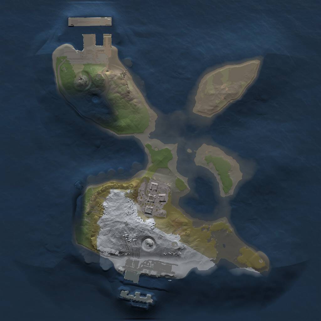 Rust Map: Procedural Map, Size: 1500, Seed: 592043823, 4 Monuments