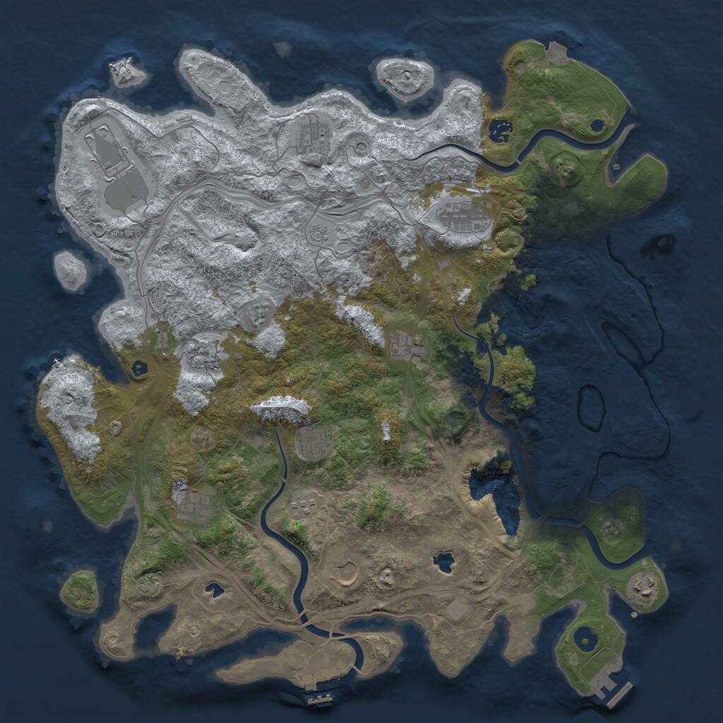 Rust Map: Procedural Map, Size: 4500, Seed: 26062025, 17 Monuments