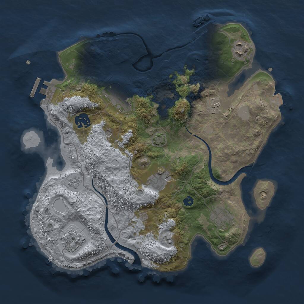 Rust Map: Procedural Map, Size: 3000, Seed: 252025911, 13 Monuments
