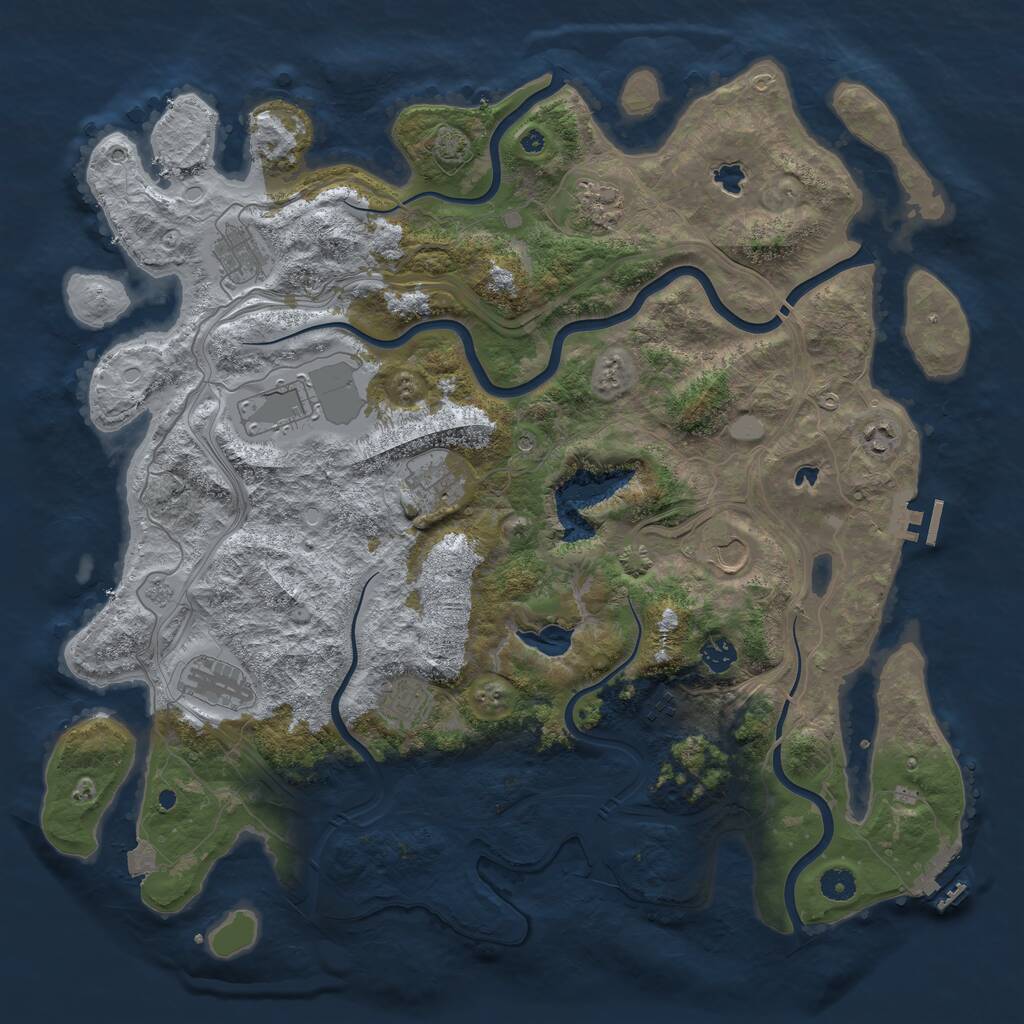 Rust Map: Procedural Map, Size: 4500, Seed: 333869007, 16 Monuments