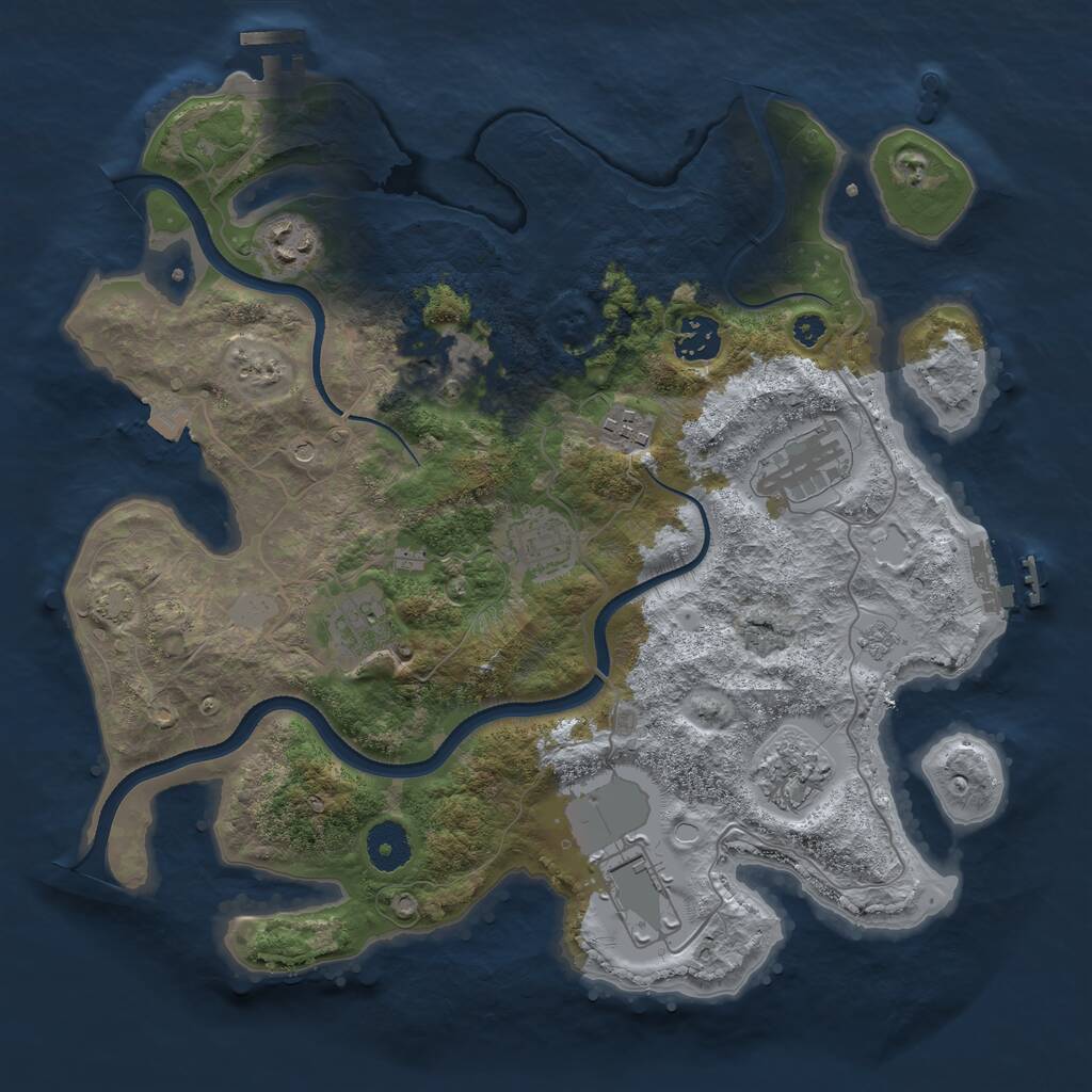 Rust Map: Procedural Map, Size: 3500, Seed: 471659319, 15 Monuments