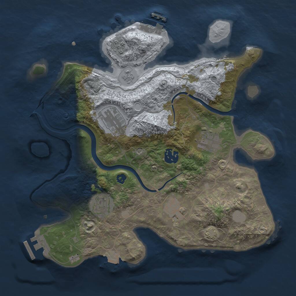 Rust Map: Procedural Map, Size: 3000, Seed: 1665275025, 12 Monuments