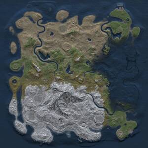 Thumbnail Rust Map: Procedural Map, Size: 5000, Seed: 1070137840, 16 Monuments