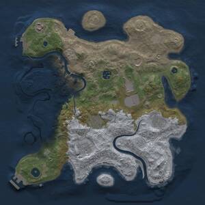 Thumbnail Rust Map: Procedural Map, Size: 3500, Seed: 1828301957, 14 Monuments