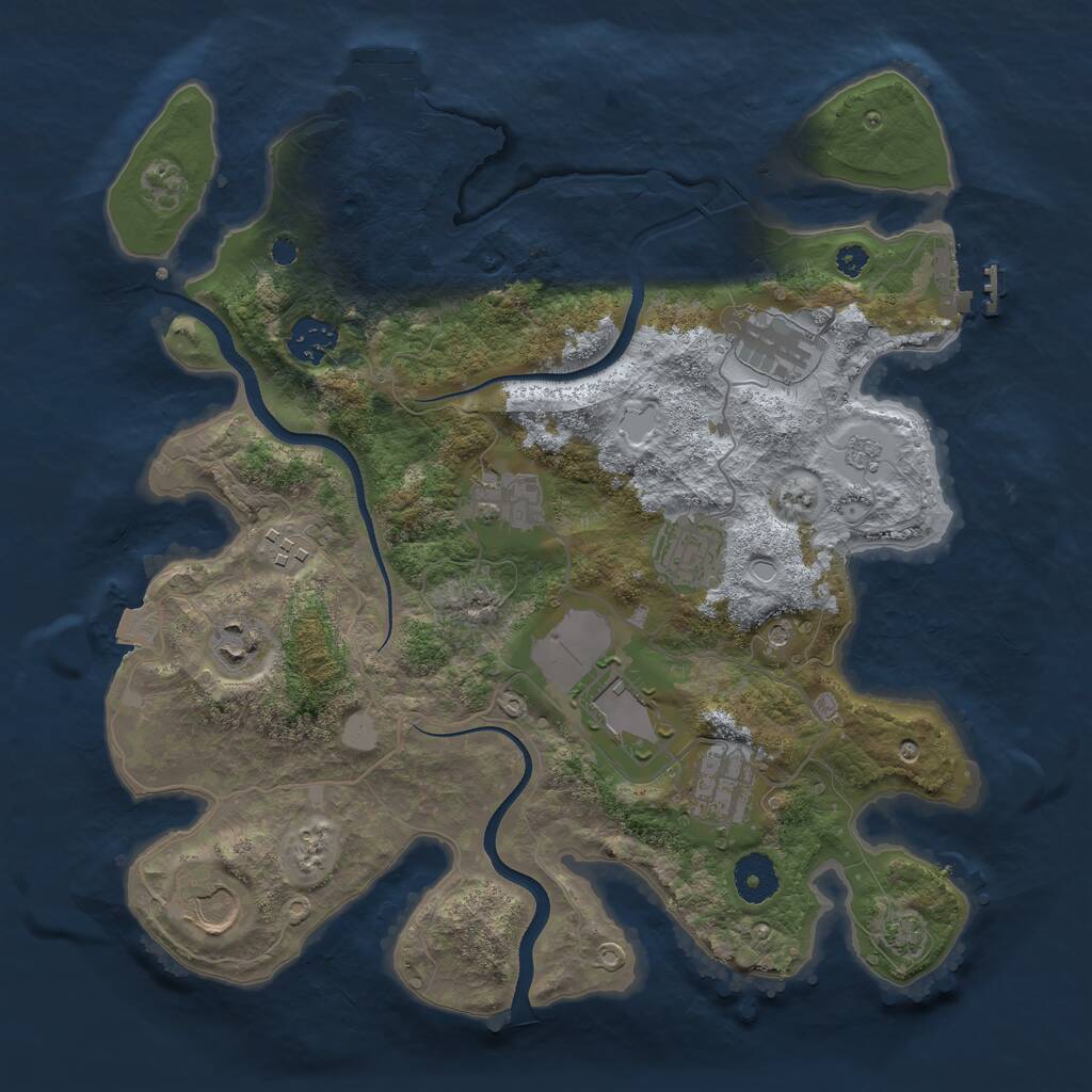 Rust Map: Procedural Map, Size: 3500, Seed: 174291689, 15 Monuments