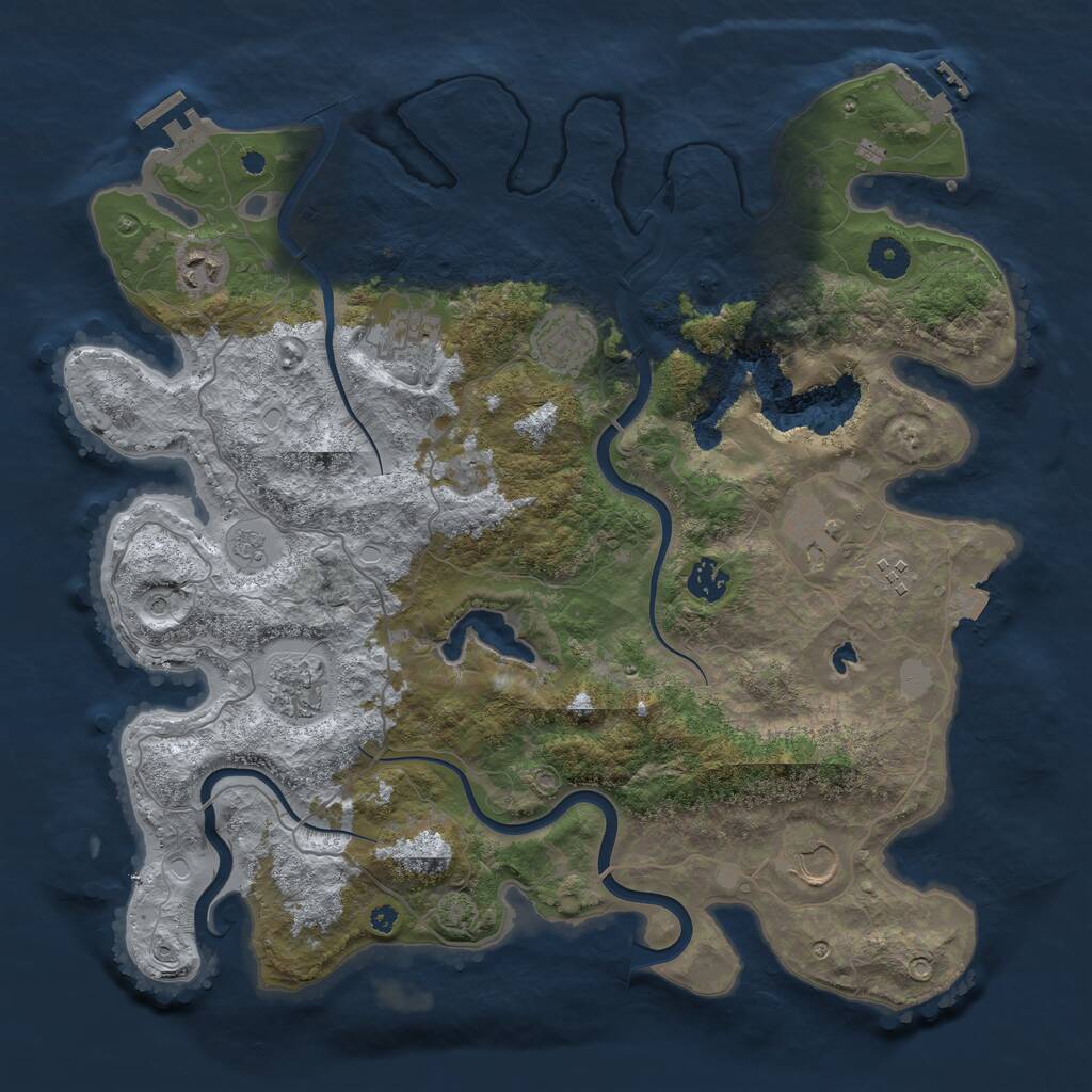 Rust Map: Procedural Map, Size: 4000, Seed: 680780344, 14 Monuments