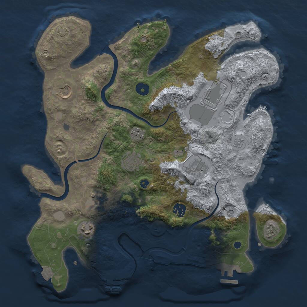 Rust Map: Procedural Map, Size: 3500, Seed: 246267202, 14 Monuments