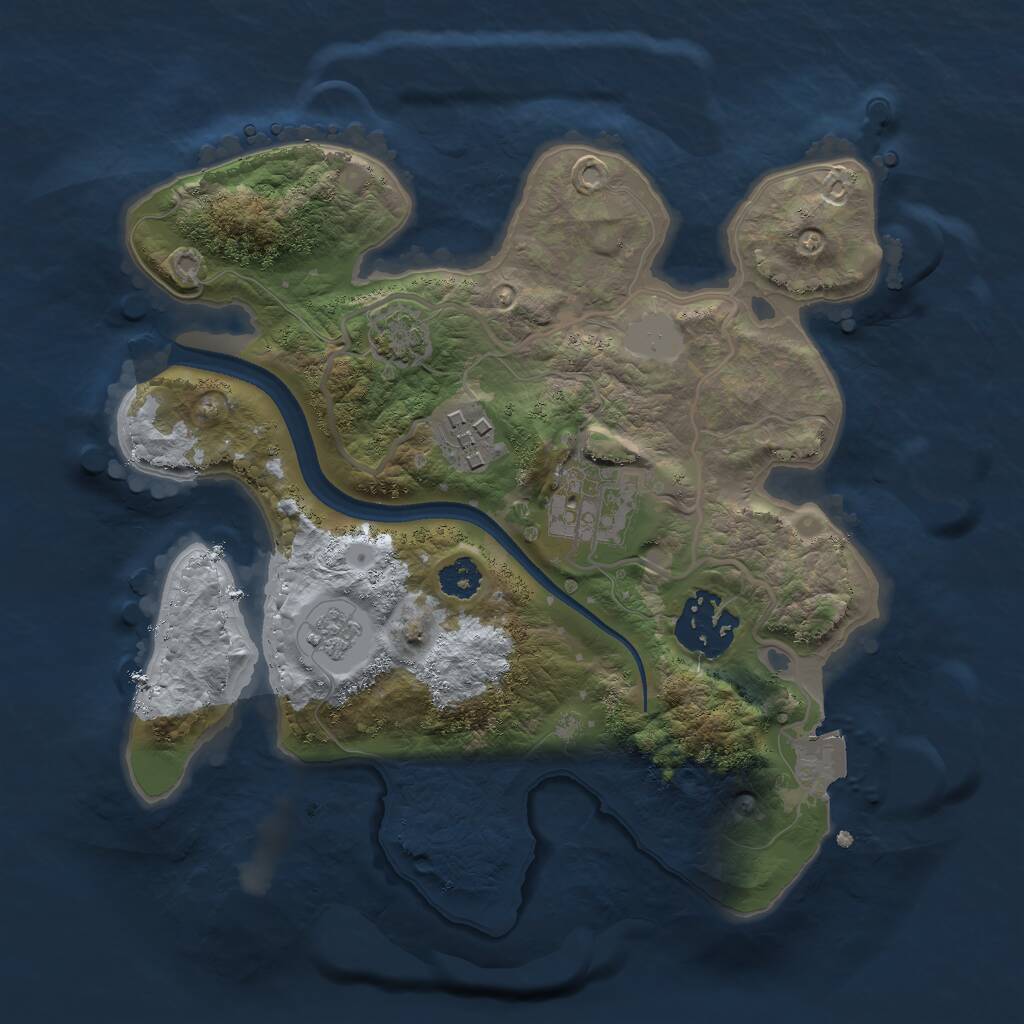 Rust Map: Procedural Map, Size: 2500, Seed: 1002413842, 6 Monuments