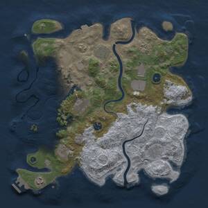 Thumbnail Rust Map: Procedural Map, Size: 3700, Seed: 643545322, 16 Monuments