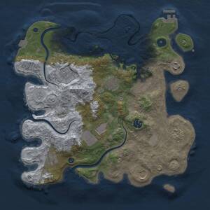 Thumbnail Rust Map: Procedural Map, Size: 3500, Seed: 1064608554, 15 Monuments
