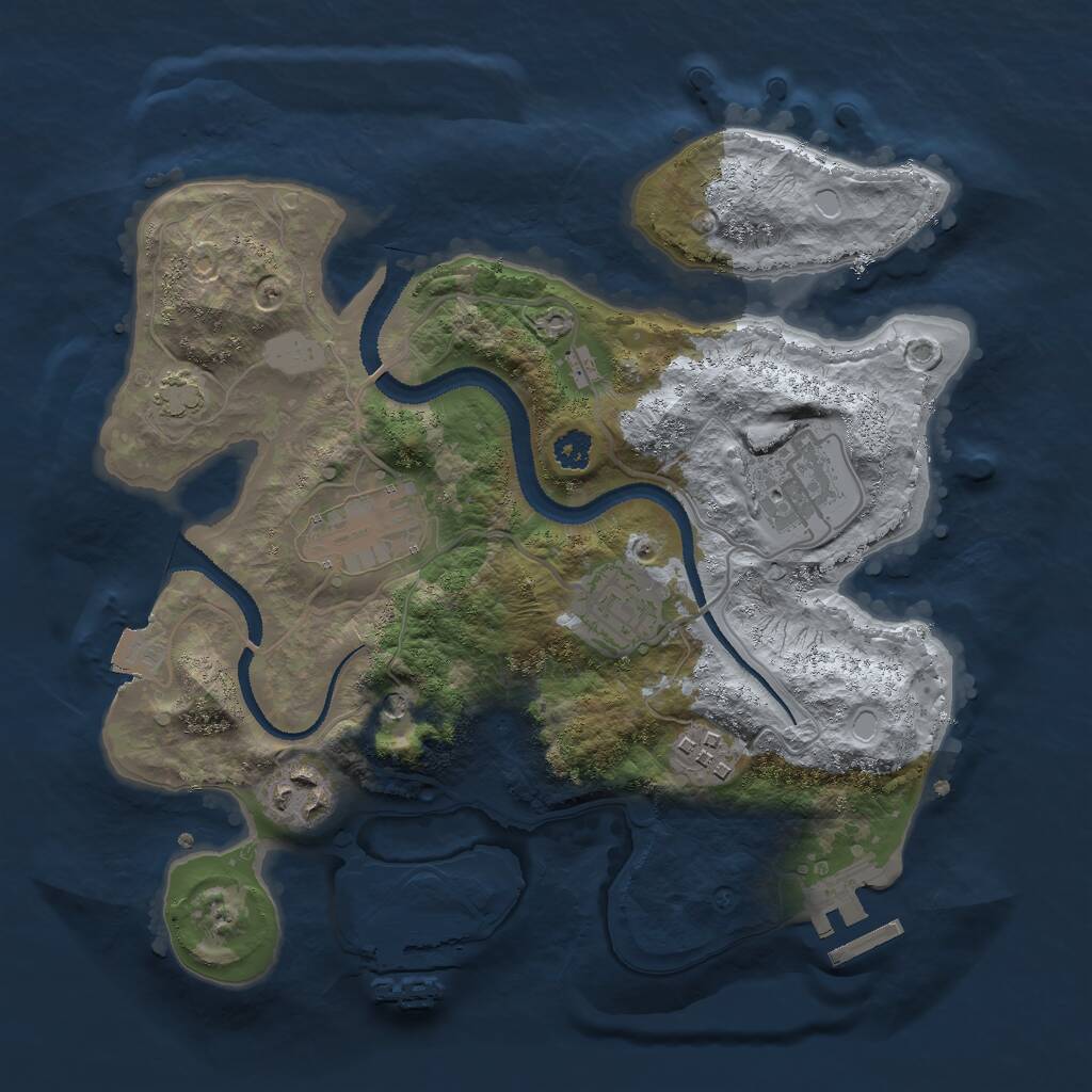 Rust Map: Procedural Map, Size: 2800, Seed: 54916319, 10 Monuments