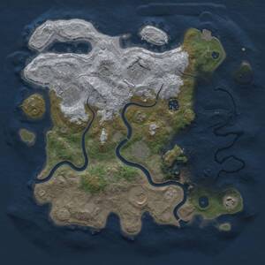 Thumbnail Rust Map: Procedural Map, Size: 3500, Seed: 1482874152, 11 Monuments