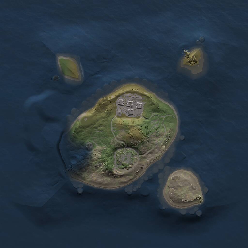 Rust Map: Procedural Map, Size: 1500, Seed: 21212424, 3 Monuments