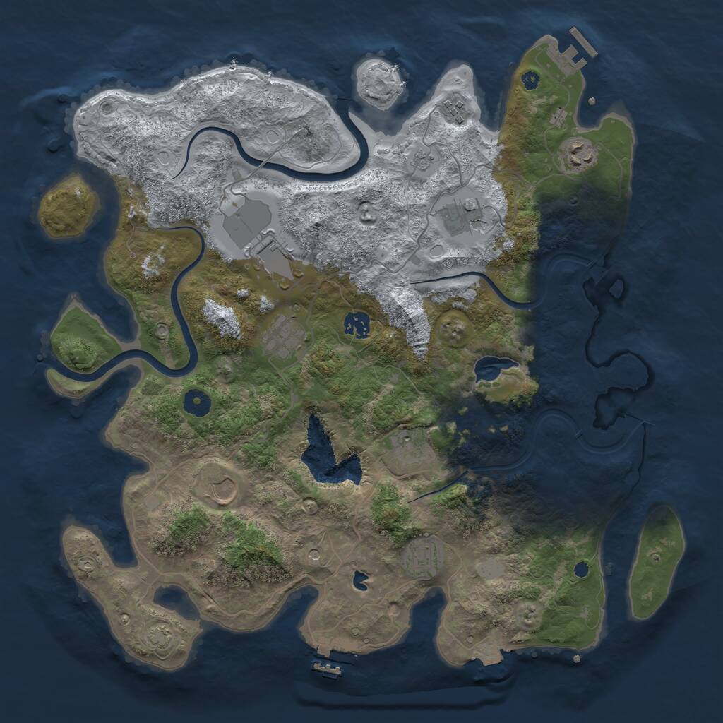 Rust Map: Procedural Map, Size: 4000, Seed: 1088066045, 15 Monuments