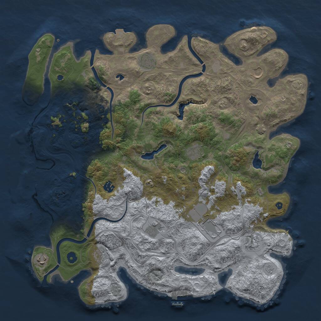 Rust Map: Procedural Map, Size: 4500, Seed: 13918945, 16 Monuments