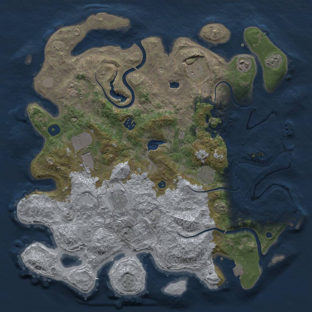 Rust Map: Procedural Map, Size: 4000, Seed: 1103457519, 14 Monuments