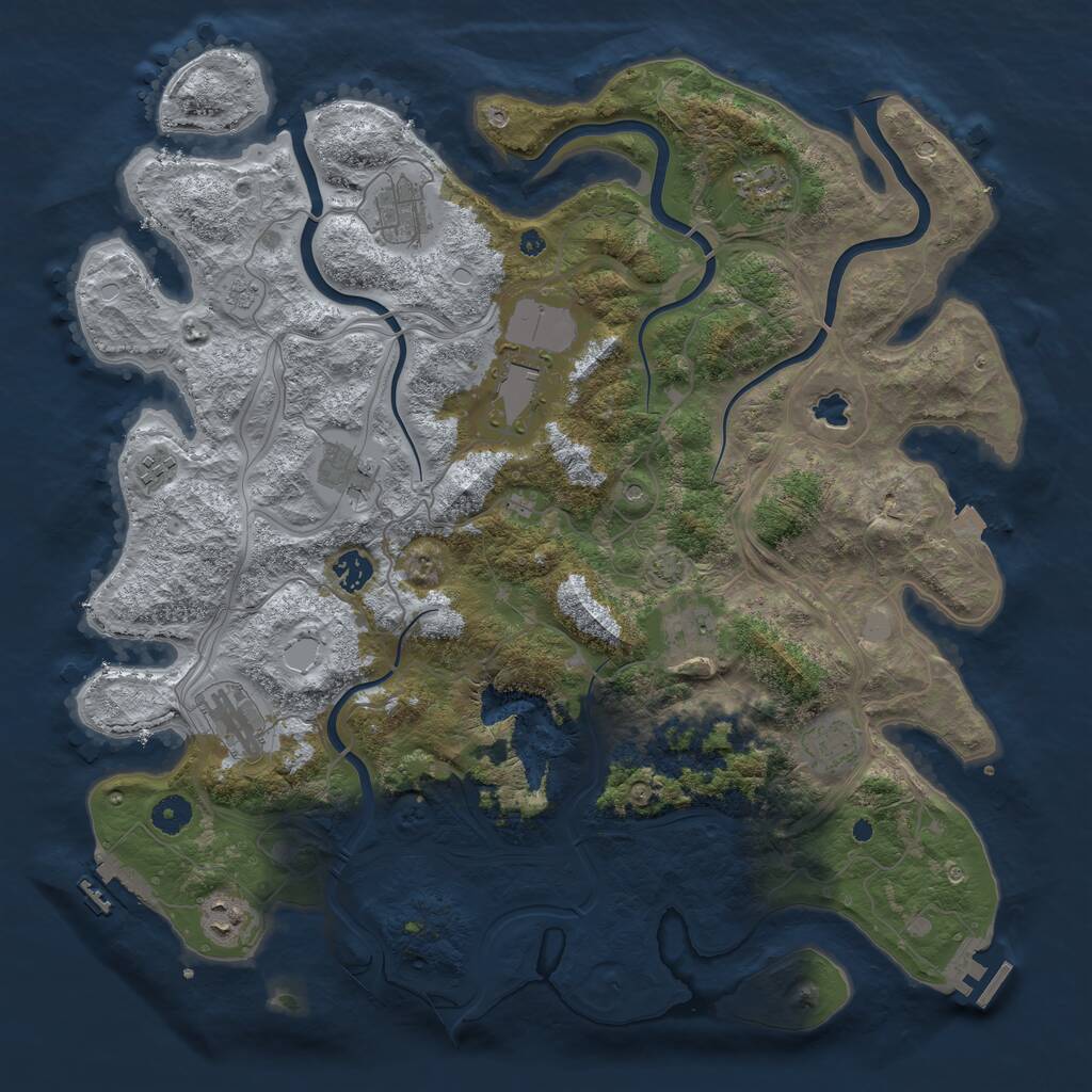 Rust Map: Procedural Map, Size: 4250, Seed: 1556718826, 16 Monuments
