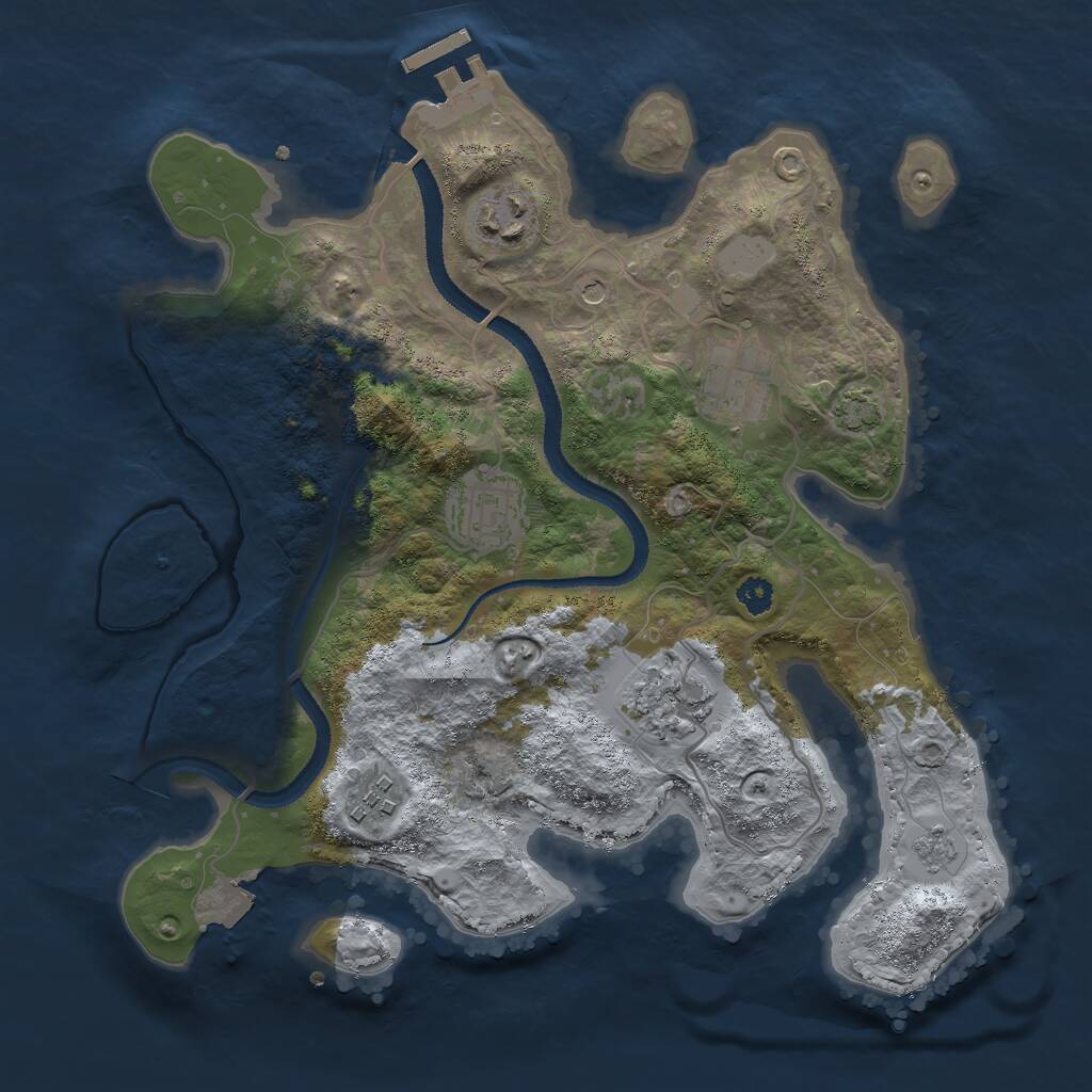 Rust Map: Procedural Map, Size: 3000, Seed: 643840856, 10 Monuments