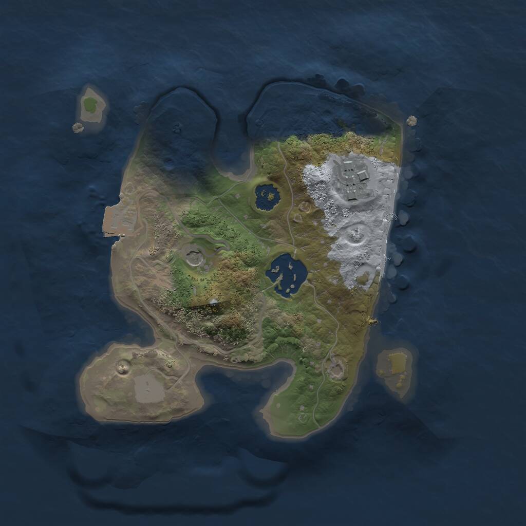 Rust Map: Procedural Map, Size: 2000, Seed: 1088675403, 4 Monuments