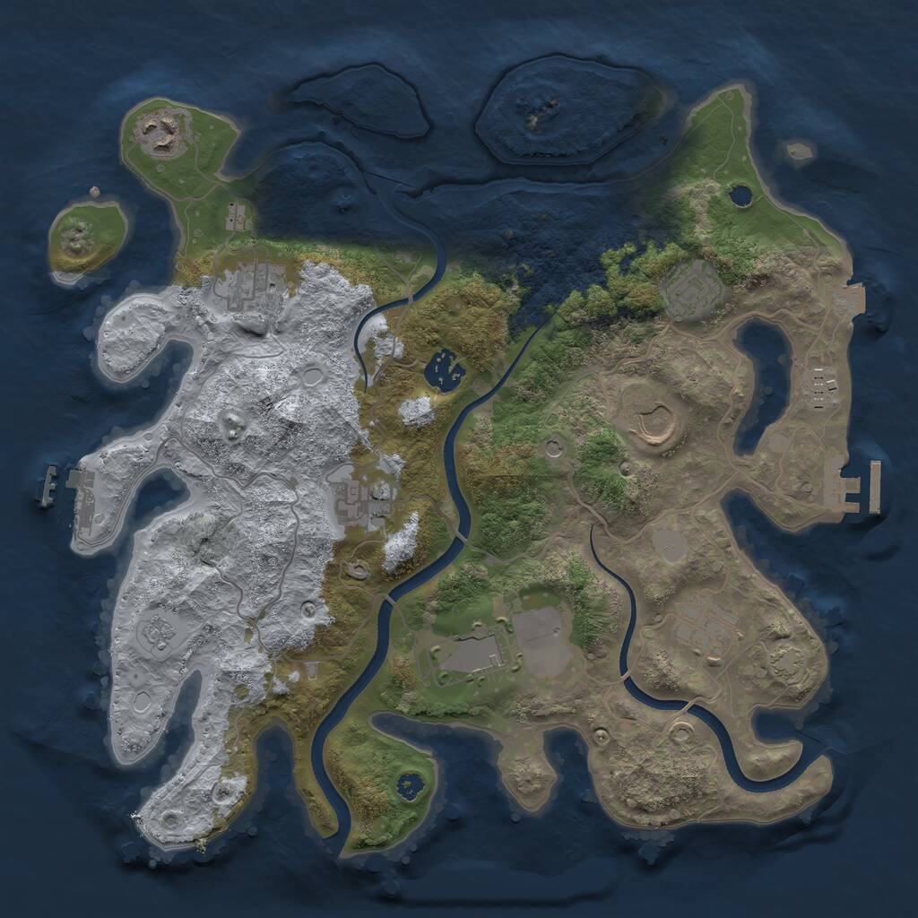 Rust Map: Procedural Map, Size: 3500, Seed: 540034186, 15 Monuments