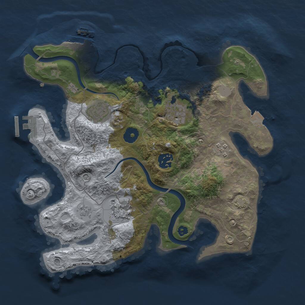 Rust Map: Procedural Map, Size: 3000, Seed: 4490, 11 Monuments