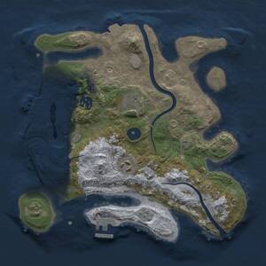 Thumbnail Rust Map: Procedural Map, Size: 3000, Seed: 1205224863, 9 Monuments