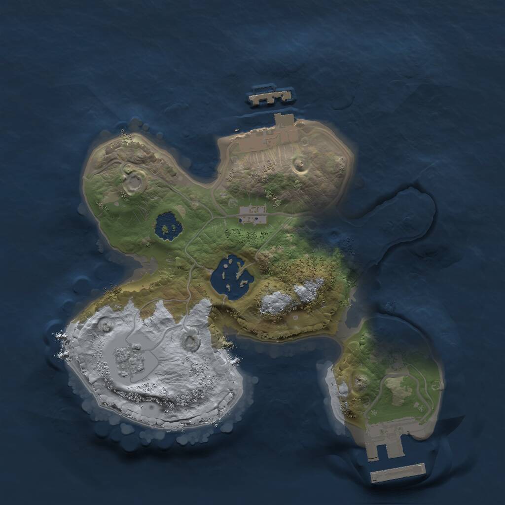 Rust Map: Procedural Map, Size: 1850, Seed: 19900, 5 Monuments