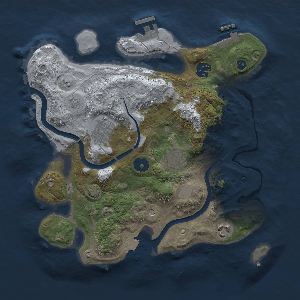 Rust Map: Procedural Map, Size: 3000, Seed: 2106593295, 10 Monuments