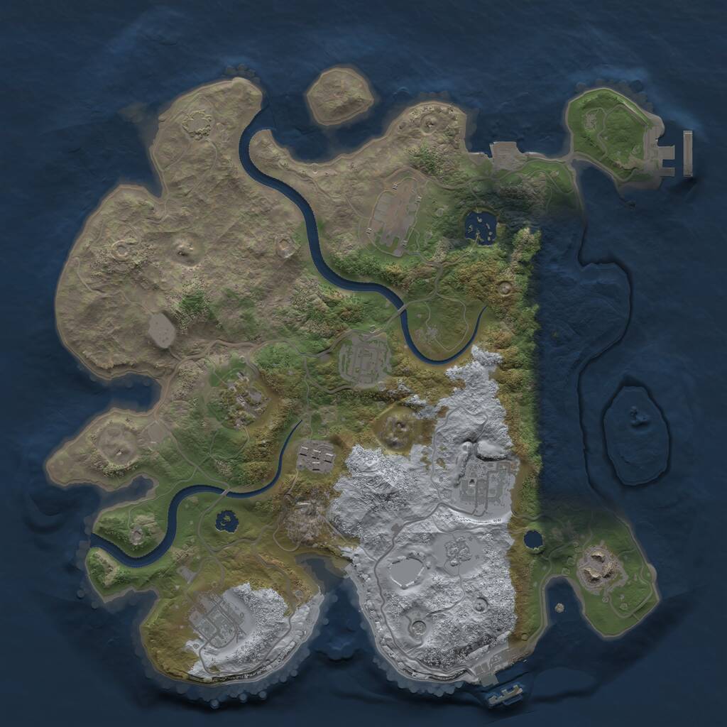 Rust Map: Procedural Map, Size: 3200, Seed: 75902336, 14 Monuments