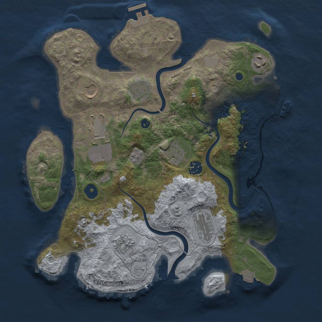Rust Map: Procedural Map, Size: 3500, Seed: 221569357, 15 Monuments