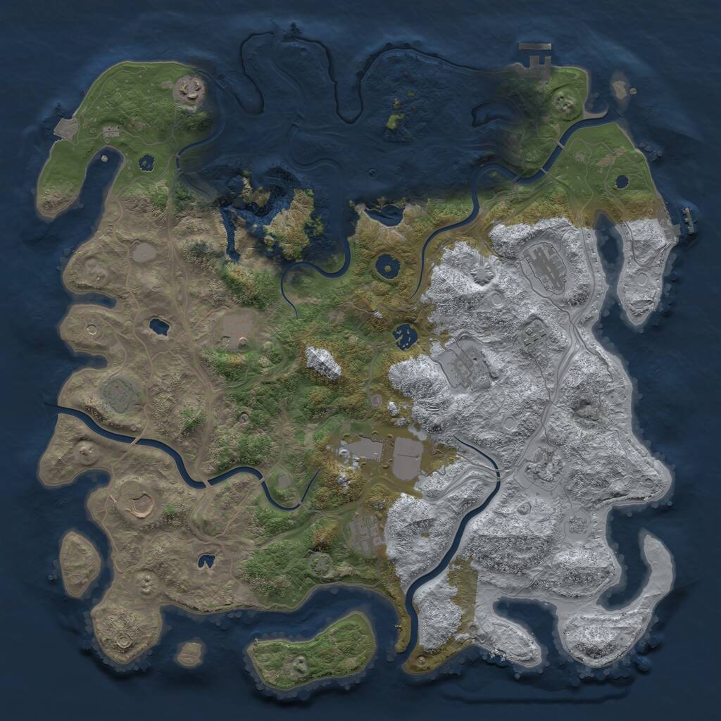 Rust Map: Procedural Map, Size: 4500, Seed: 391648044, 17 Monuments