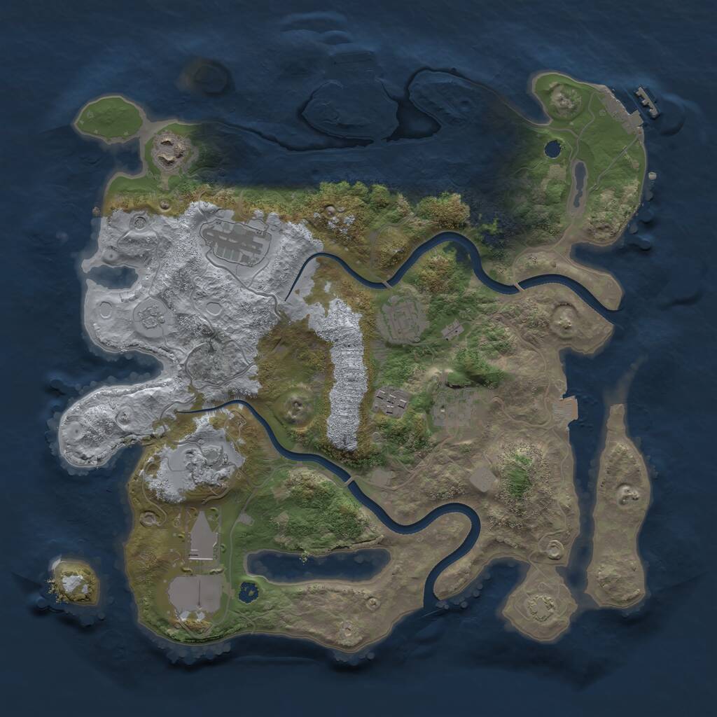 Rust Map: Procedural Map, Size: 3500, Seed: 1426516760, 13 Monuments