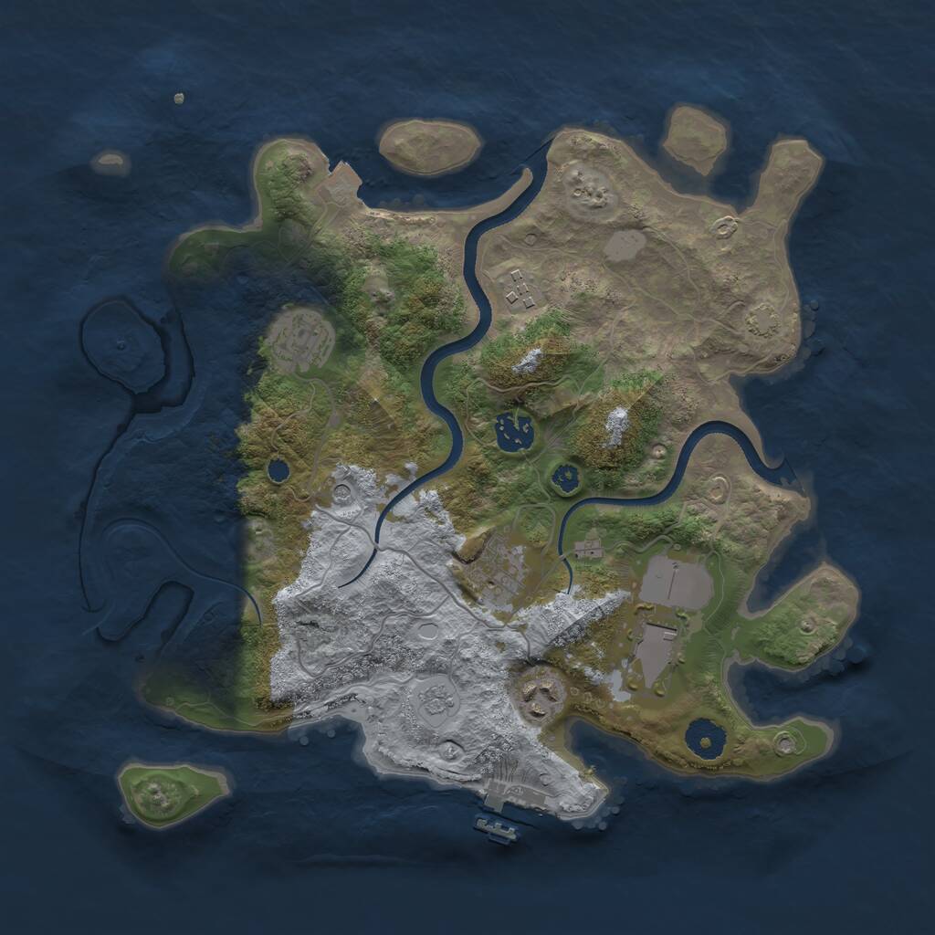 Rust Map: Procedural Map, Size: 3500, Seed: 588950028, 11 Monuments