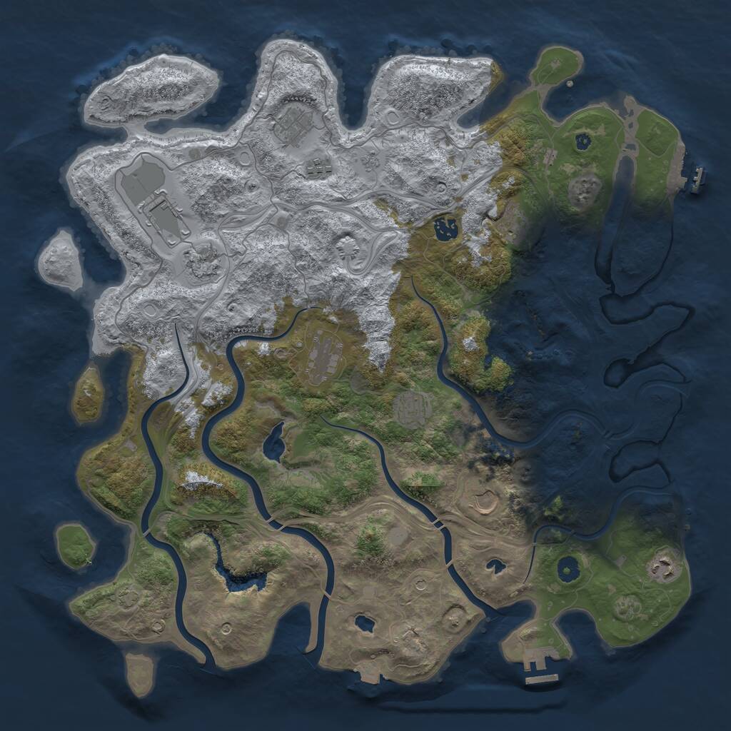 Rust Map: Procedural Map, Size: 4500, Seed: 4576182, 16 Monuments