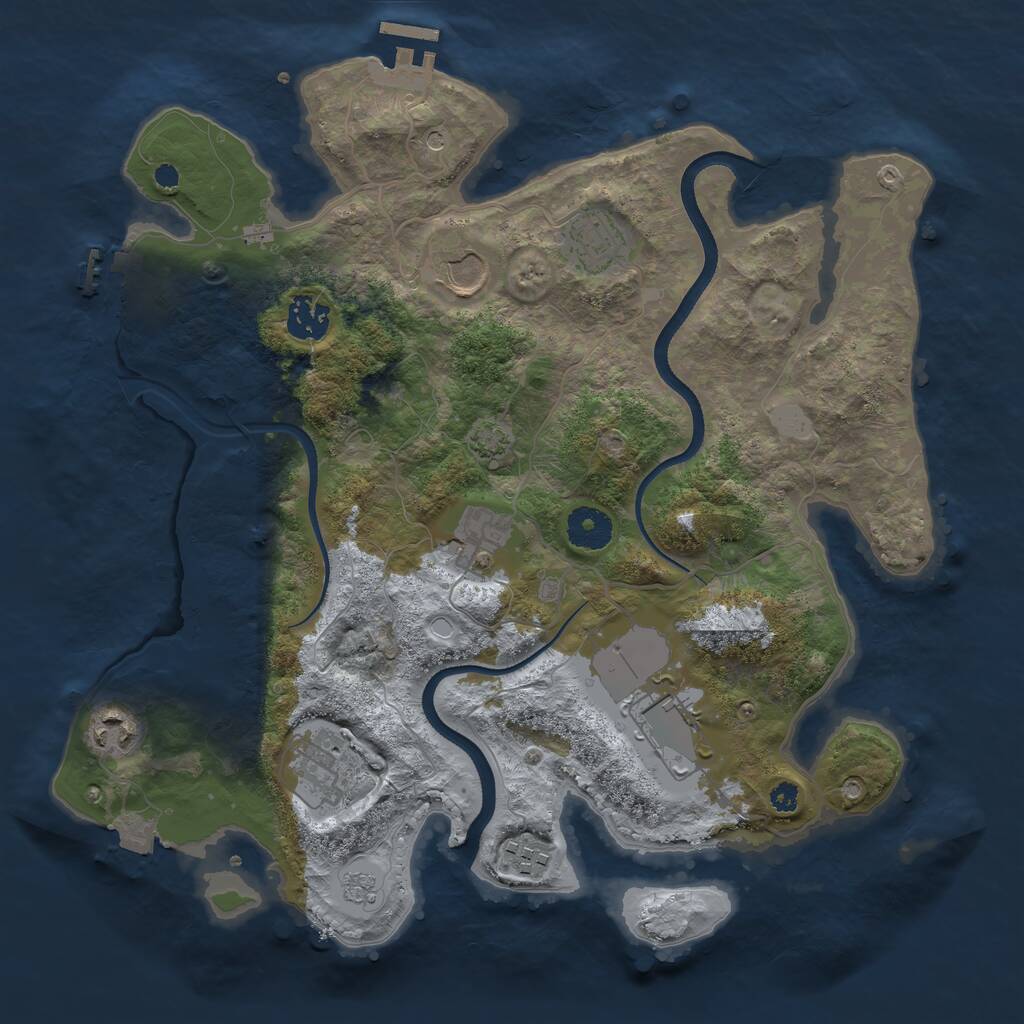 Rust Map: Procedural Map, Size: 3500, Seed: 1868032889, 14 Monuments