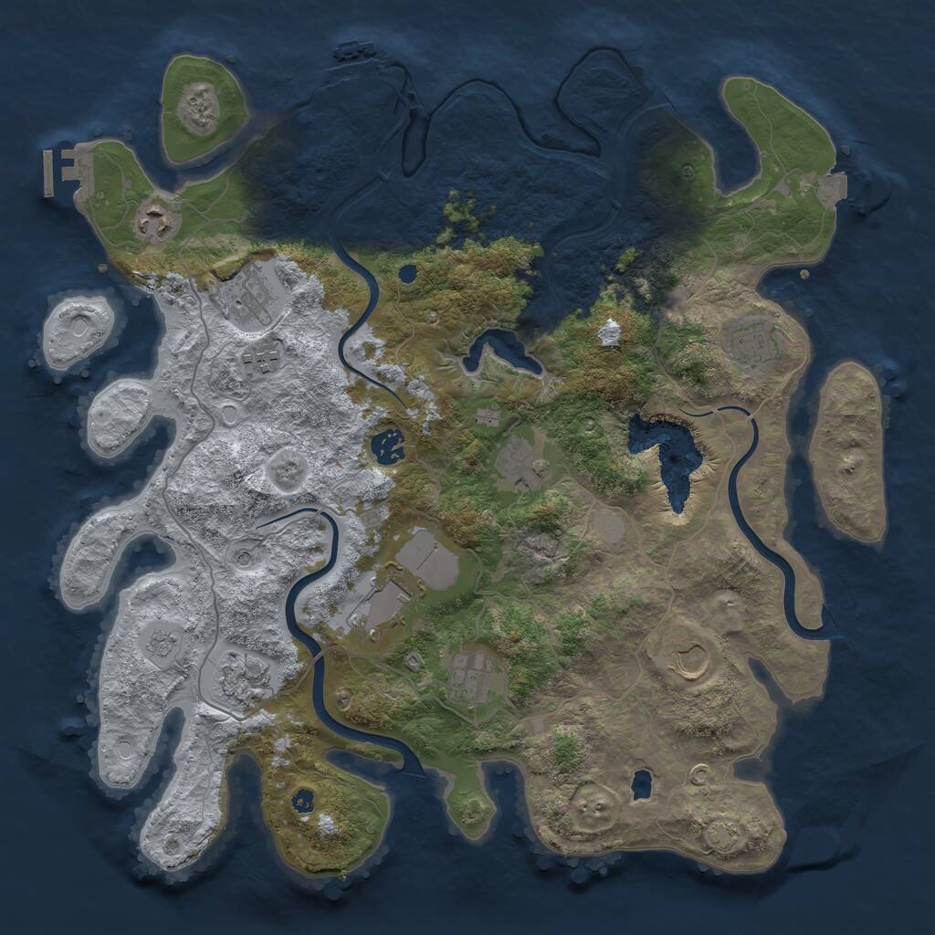 Rust Map: Procedural Map, Size: 4000, Seed: 540034186, 16 Monuments