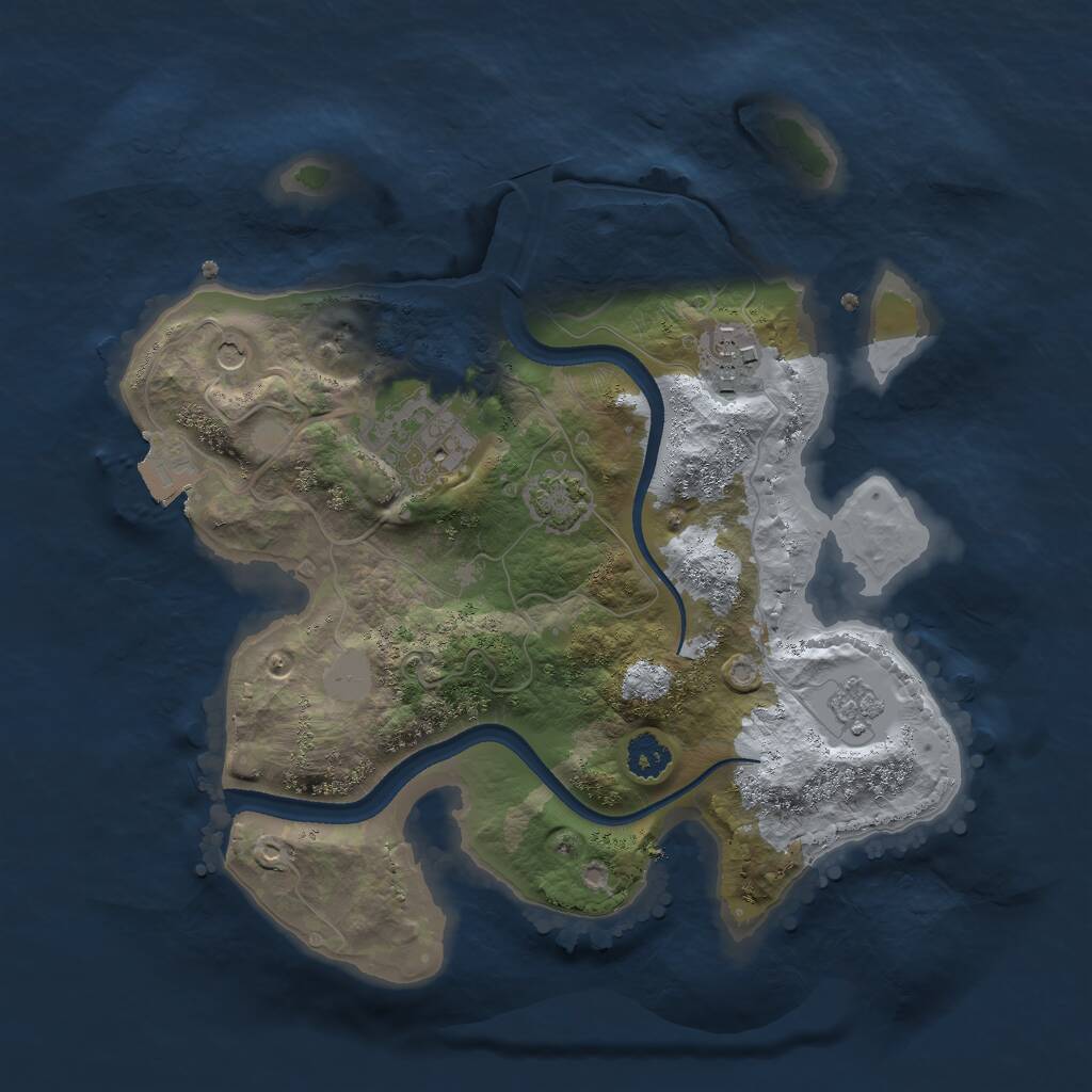 Rust Map: Procedural Map, Size: 2500, Seed: 1317142625, 6 Monuments
