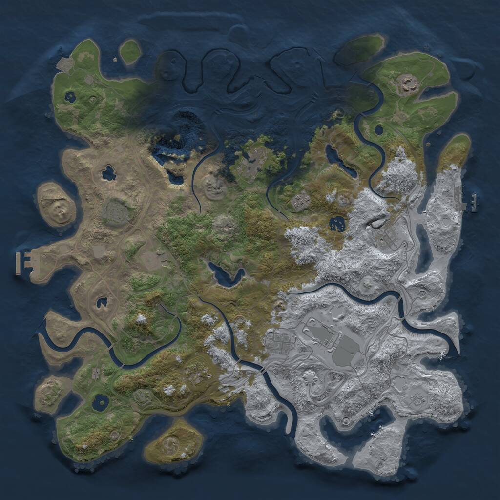 Rust Map: Procedural Map, Size: 4500, Seed: 10455855, 16 Monuments