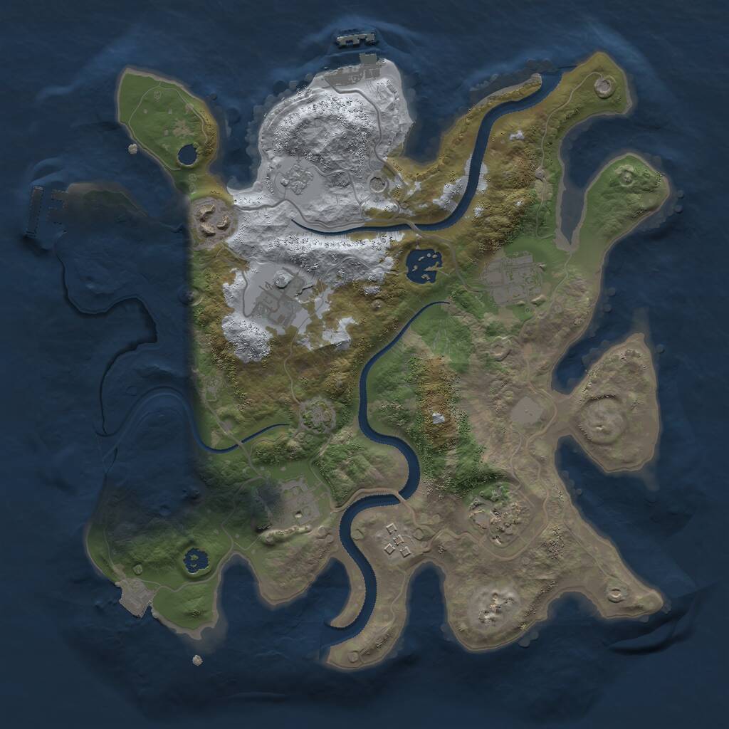 Rust Map: Procedural Map, Size: 3000, Seed: 1535282244, 13 Monuments
