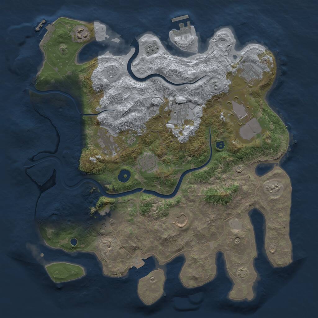 Rust Map: Procedural Map, Size: 3750, Seed: 797985014, 15 Monuments