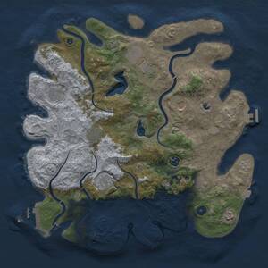 Thumbnail Rust Map: Procedural Map, Size: 4050, Seed: 1390513408, 15 Monuments