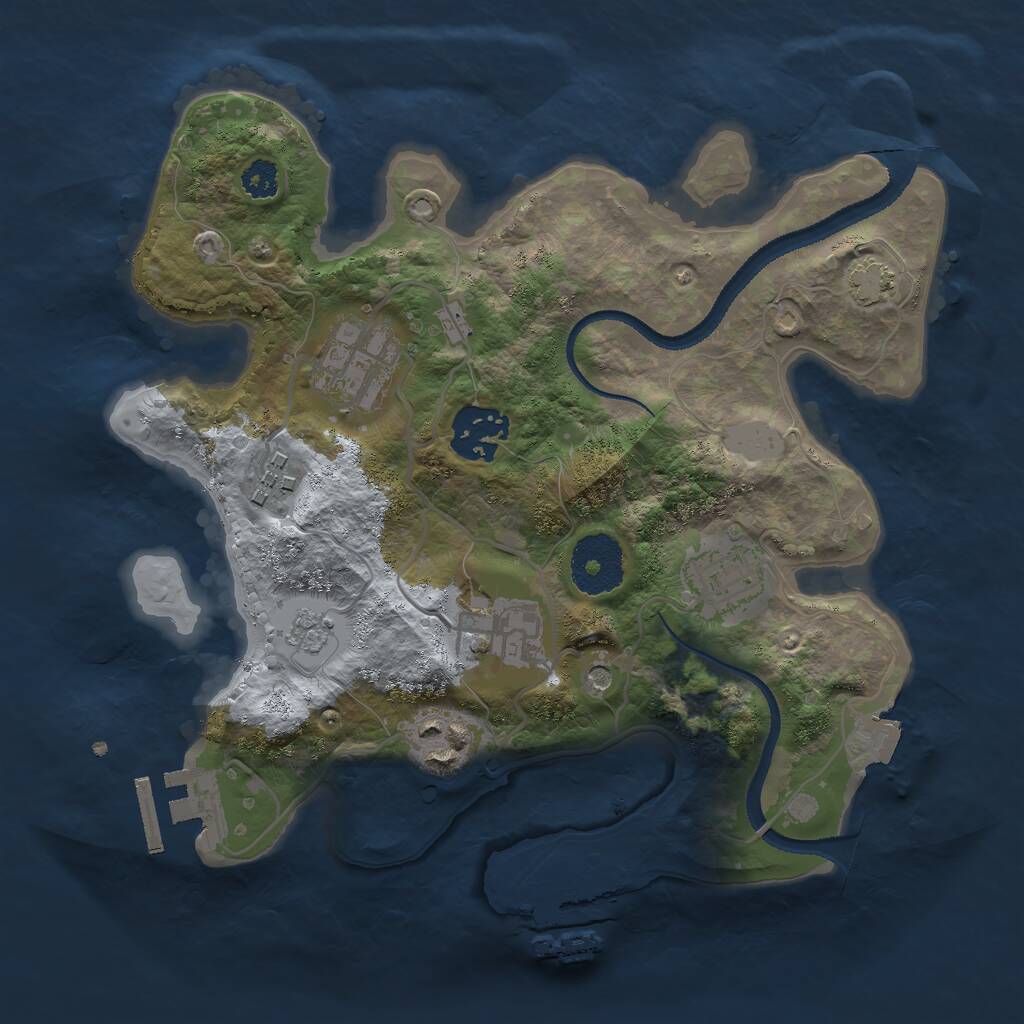 Rust Map: Procedural Map, Size: 2700, Seed: 115191, 12 Monuments