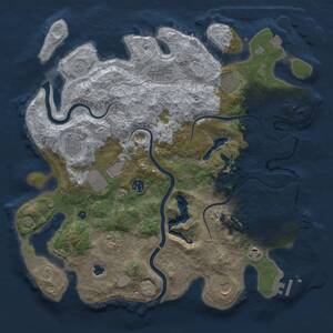 Thumbnail Rust Map: Procedural Map, Size: 4000, Seed: 1553782544, 15 Monuments