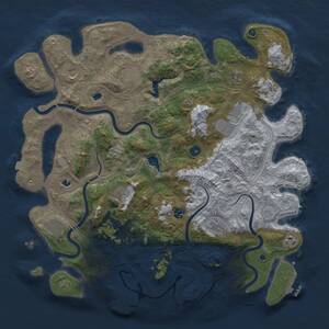 Thumbnail Rust Map: Procedural Map, Size: 4500, Seed: 16320, 16 Monuments
