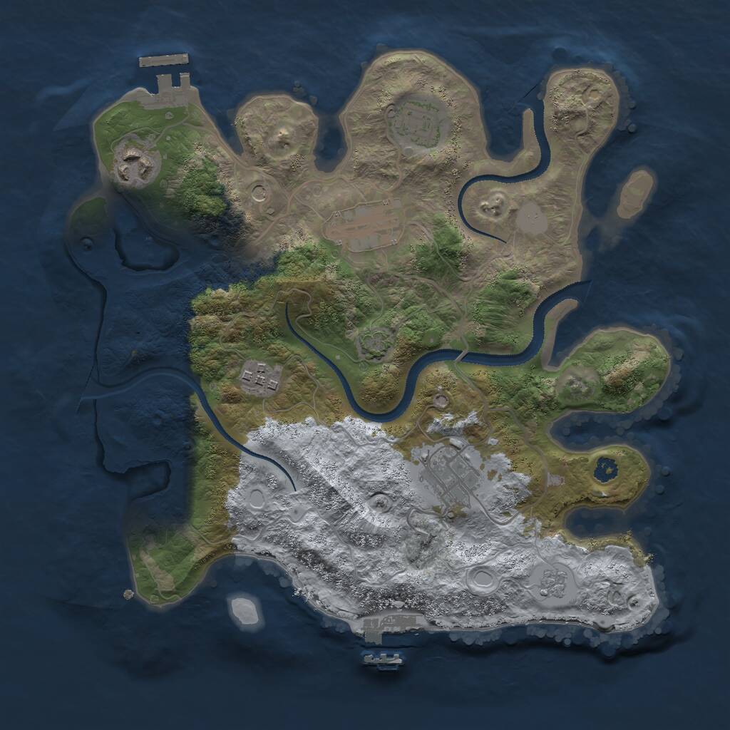 Rust Map: Procedural Map, Size: 3000, Seed: 14249142, 11 Monuments